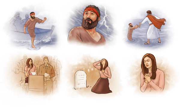 Petrose o tsamaea holim’a metsi; mosali o matlafatsoa tumelong