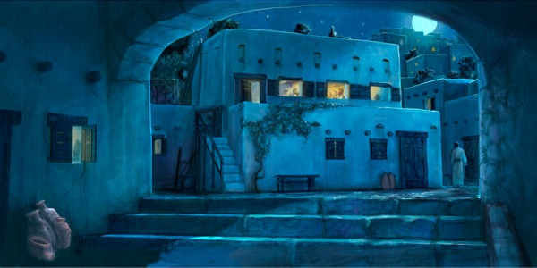 Khoeli e tolokile, ’me Jesu le baapostola ba hae ba kamoreng e ka holimo ea ntlo ba keteka Paseka