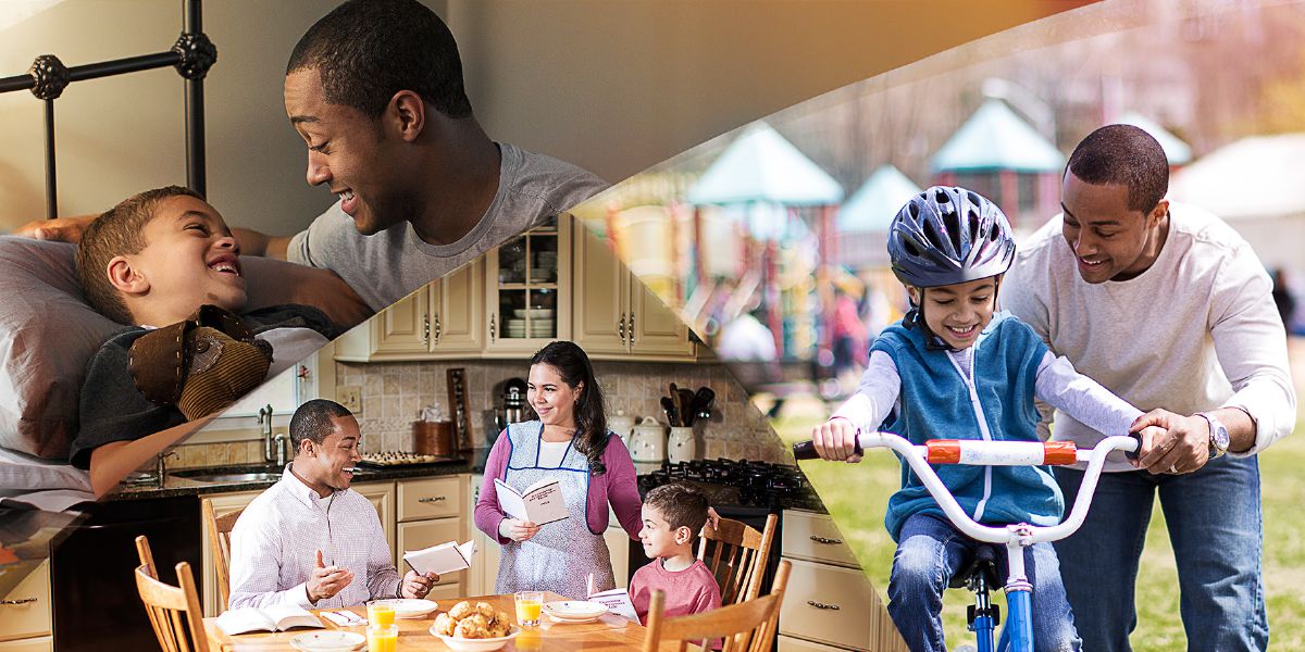 Ntate o apesa mora oa hae likobo, o hlahloba temana ea letsatsi le mosali oa hae le mora, o ruta mora ho palama baesekele