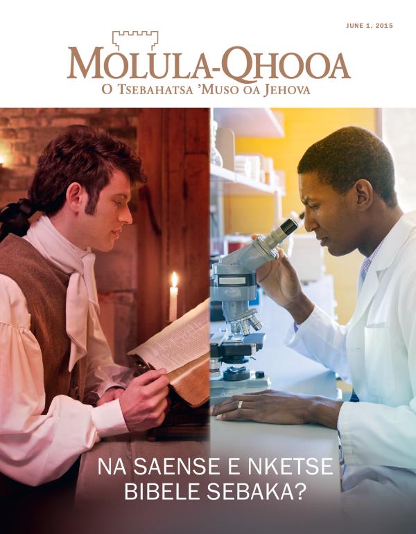 Monna oa mehleng ea boholo-holo o bala Bibele; rasaense oa mehleng ena o shebile microscope