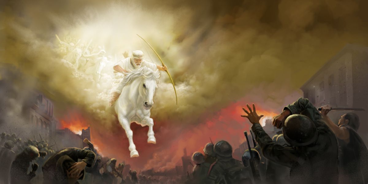 Jesu o palame pere e tšoeu ’me o setsoe morao ke lebotho la leholimo