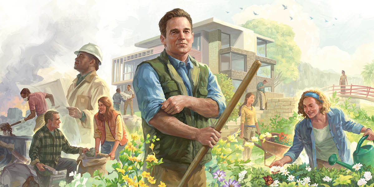 Batho ba etsa lefatše paradeise. Ba bang ba phutha matlakala, ba bang ba haha ntlo, ba bang ba lokisa jarete.