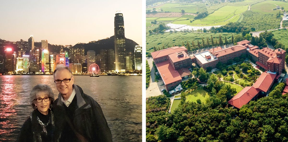 Litšoantšo: 1. Reino le Lesli ba toropong ea Hong Kong. 2. Ofisi ea lekala ea Korea.