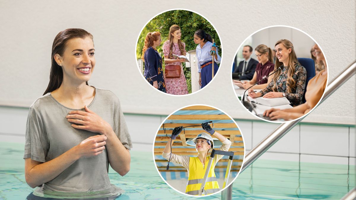 Morali oa bo rona e mocha ea sa tsoa kolobetsoa o thabile. Litšoantšo tse ling: 1. O etsa mosebetsi oa boboleli. 2. O Sekolong sa Baevangeli ba ’Muso. 3. O kenya lithapo tsa motlakase projekeng ea kaho.