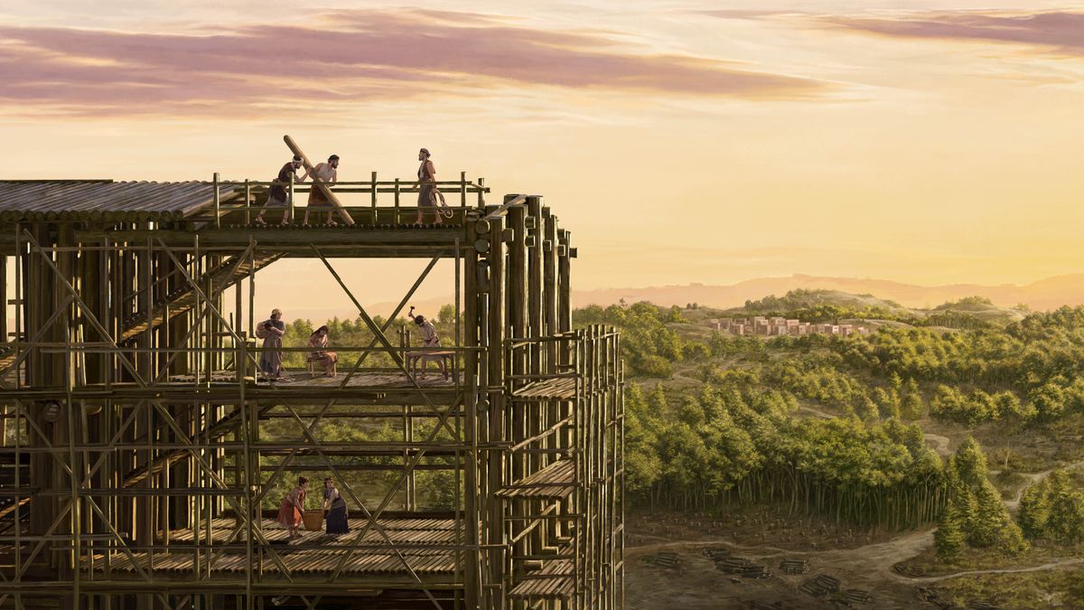 Noe le lelapa la hae ba ntse ba haha areka e so fele. Hojana ho hlahile motse o pota-potiloeng ke moru.