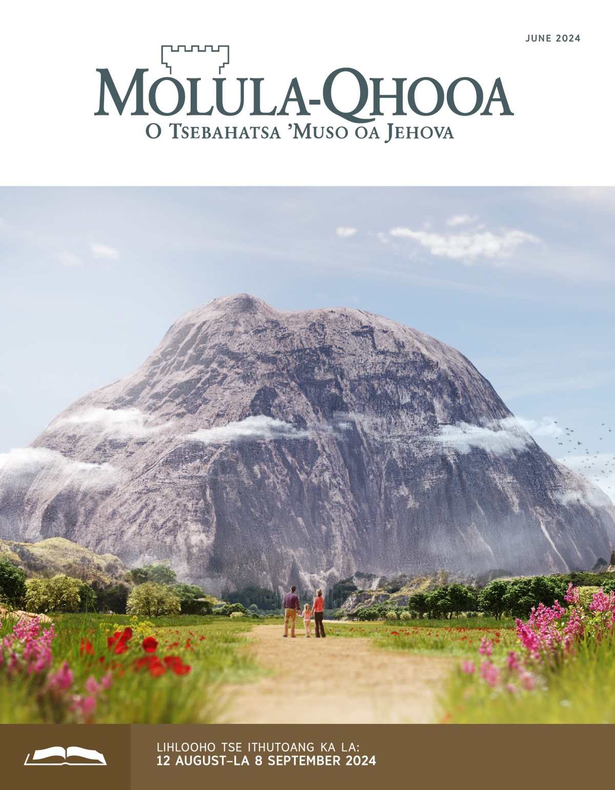 Batsoali le morali oa bona ba shebile thaba e ka pel’a bona.