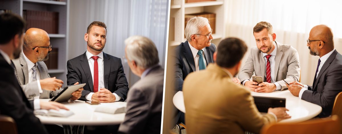 Litšoantšo: 1. Baholo ba bararo ba bua le mor’abo rona. Mor’abo rona ha a ba shebe ha ba bua le eena. 2. Baholo ba bua le eena hape ka letsatsi le leng. Mor’abo rona o mametse ka hloko ha baholo ba ntse ba bua le eena.