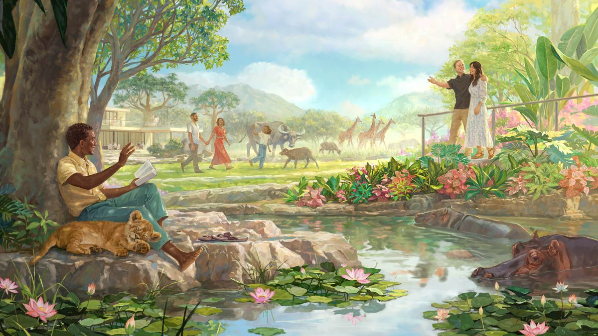 Bara le barali ba bo rona ba hlahileng litšoantšong tse fetileng ba thabela bophelo lefatšeng paradeiseng. Mor’abo rona ea holileng o se a le mocha ’me o thabela ho otlolla maoto le mosali oa hae. Batsoali ba thabela ho otlolla maoto le morali oa bona ea seng a folile. Mor’abo rona ea neng a le teronkong o lutse pel’a lelinyane la tau tlas’a sefate o ntse a bala Bibele.