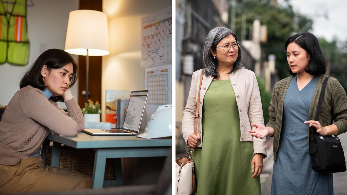 Litšoantšo: 1. Morali’abo rona o lutse fatše o khathatsehile haholo o shebile laptop ea hae, pel’a hae ho lutse lekarapa. Leboteng ho na le k’halendara e tšoailoeng lintho tse ngata tsa bohlokoa. 2. Morali’abo rona o bua le morali’abo rona ea seng a holile ea nang le boiphihlelo ha ba le mosebetsing oa ntlo le ntlo.