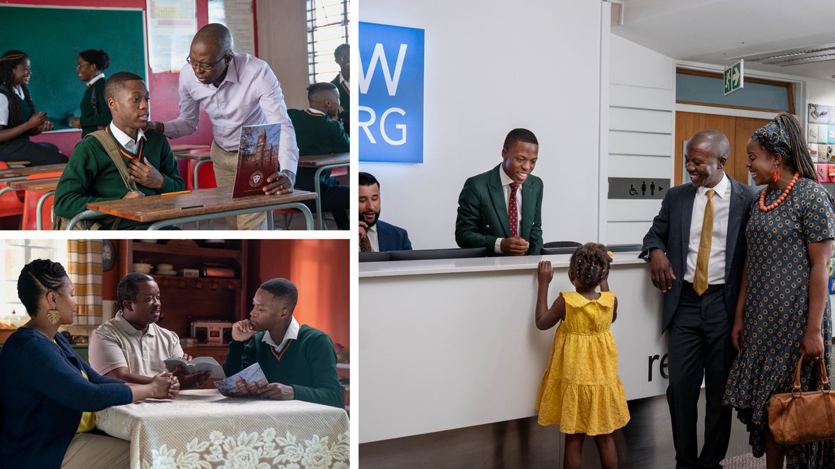 Litšoantšo: Mor’abo rona ea mocha o nahana ka lipakane tsa bokamoso ba hae. Litšoantšo tse tharo tse latelang li tl’o bontša liketsahalo tsena li arohane.