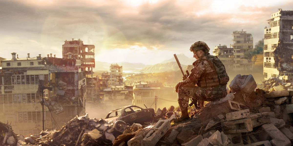 Lesole lea nahana ’me le lutse holim’a maloanlahla a toropo e sentsoeng ke ntoa.