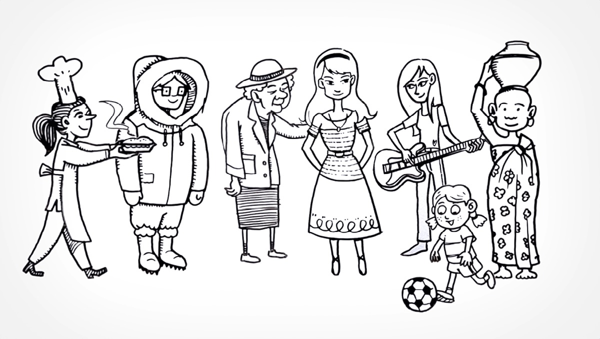 Gambar dina vidéo ’Saperti Kumaha Sobat Sajati téh?’ Saurang rumaja boga loba babaturan nu umur, suku bangsa, jeung kasanggupanana béda-béda.