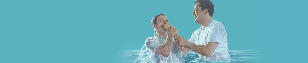 Saurang lalaki dibaptis.