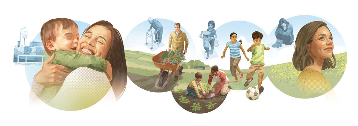 Gambar: Kaayaan dunya ayeuna jeung kaayaan dunya engké waktu jangji-jangji dina Alkitab ngawujud. Aya ogé gambar-gambar séjén nu nunjukkeun dua kaayaan éta.