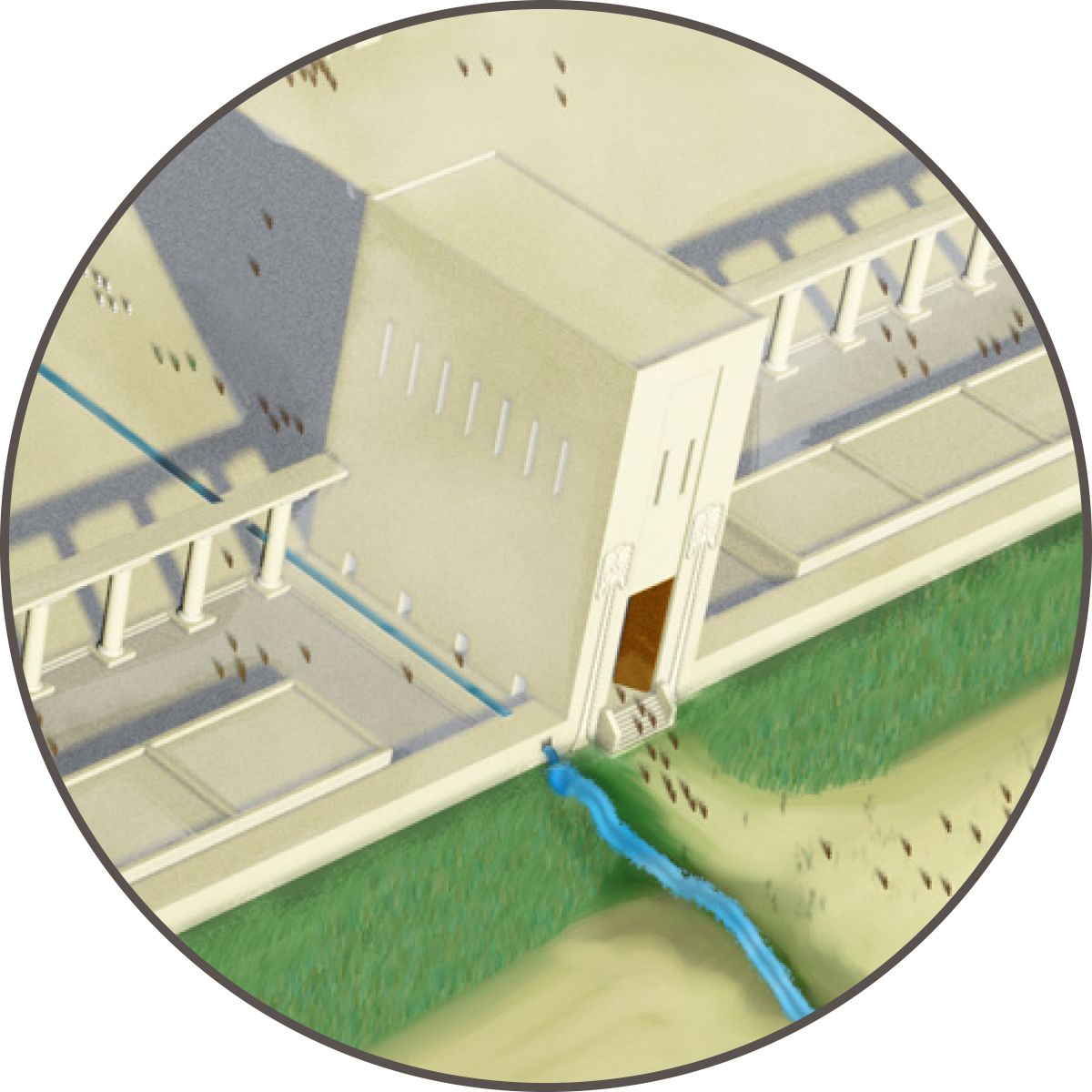 Témbok bait di beulah wétan dina teténjoan Yéheskél