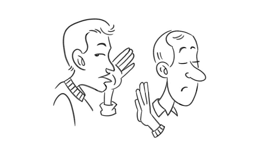 Saurang jalma nu embung ngadéngékeun gosip.