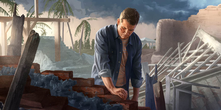 Saurang sadérék katingali capéeun lantaran ngoméan imahna nu ruksak, éta butuh waktu jeung tanaga.