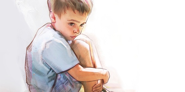 Hiji budak lalaki keur sieuneun jeung teu boga batur