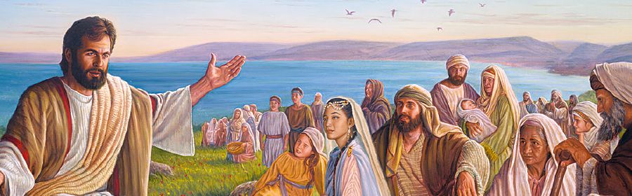 Jesus undervisar en folksamling
