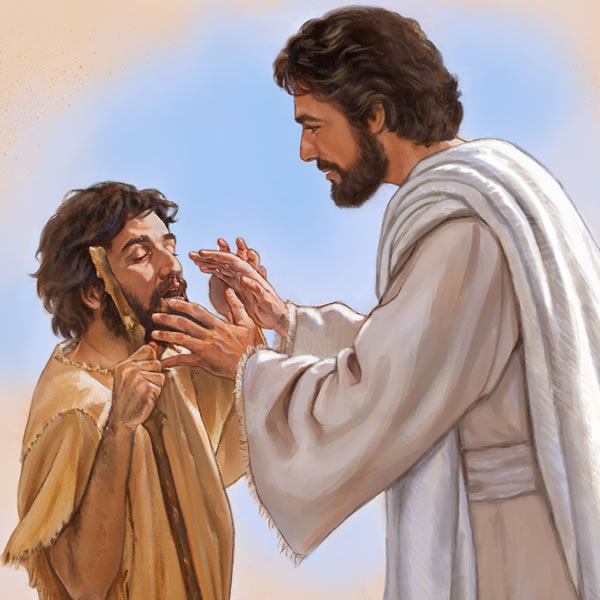 Yesu akimponya mwanamume kipofu