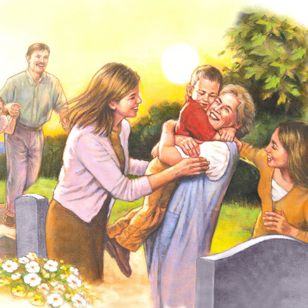 ผู้คนต่างก็มีความสุขที่ได้พบกันอีกครั้งในวันที่มีการฟื้นขึ้นจากตาย