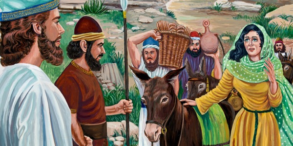 Abigail Davud’a ve adamlarına yiyecek getirir