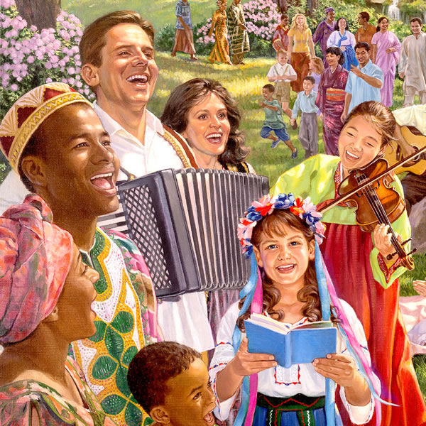 Cennet yeryüzünde yaşamdan zevk alan mutlu insanlar