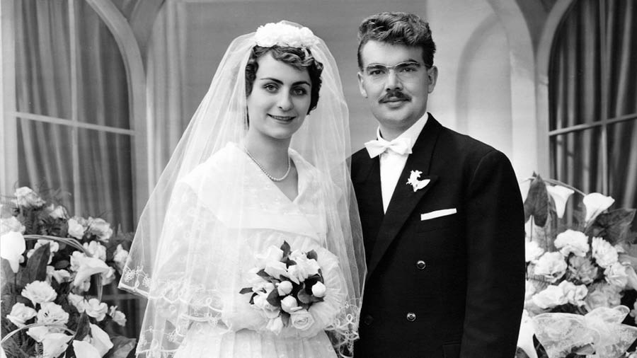 Louis ve Angèle, evlendikleri gün.
