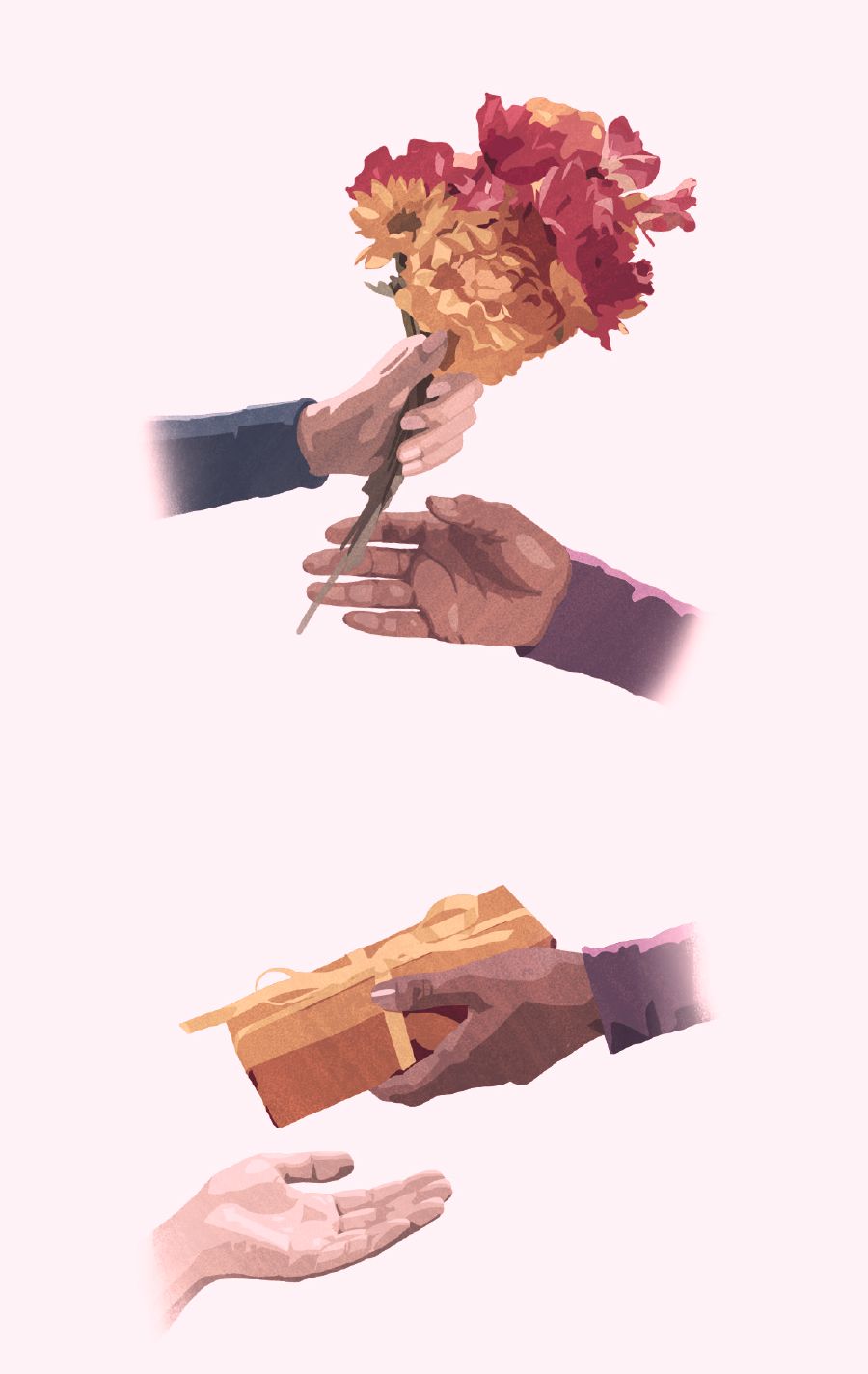 Bir kişi hediye alıyor, sonra da başka birine hediye veriyor