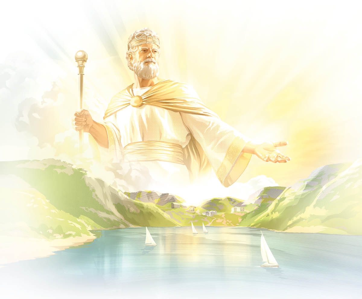 Gesù come Rè nel cielo drio governar el Paradiso nela Tera.