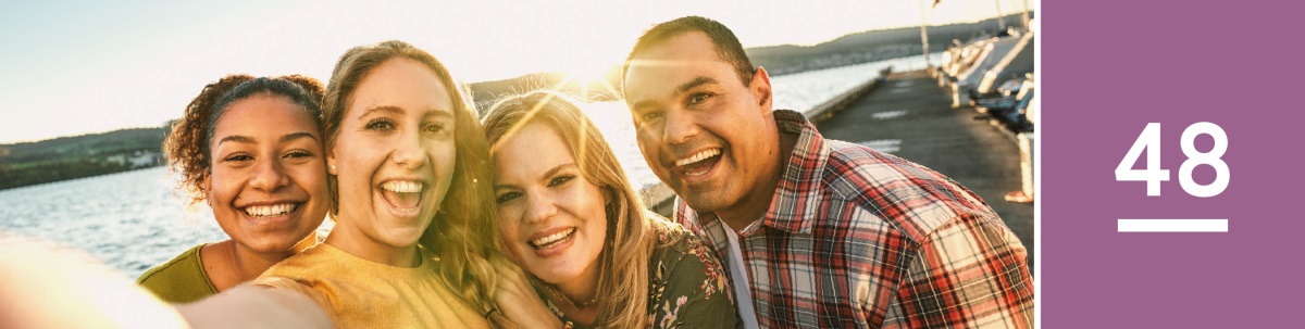 Lession 48. Quatro amighi i fà un ritrato insieme.