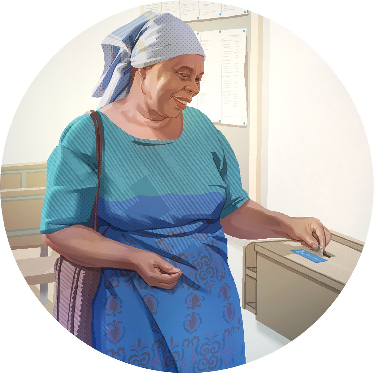 Una sorela pi vècia la ze drio far una contribussion nela casseta.