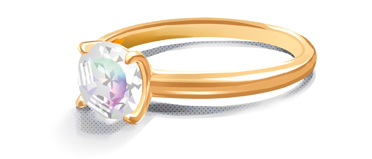 Un anel de diamante.