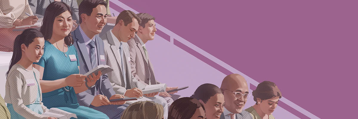 Una fameia la ze nte una riunion dele Testimònie de Geovà.