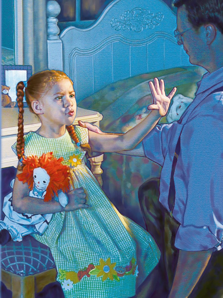 Una toseta la fà un moto cola man par fermar un omo che proa tocarla de maniera sbaliada