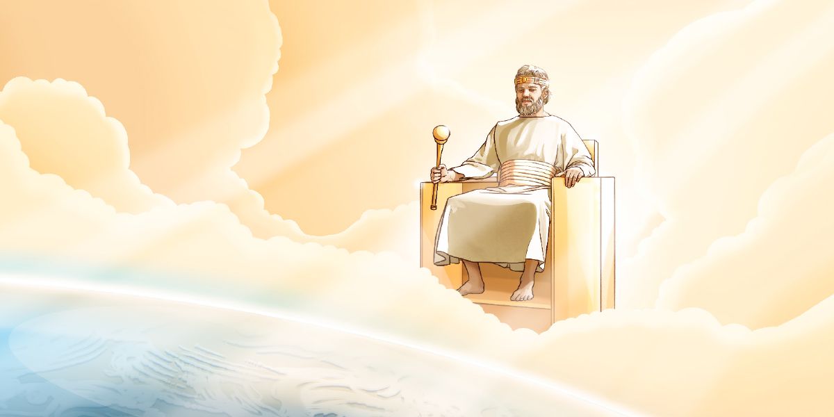 Gesù nel so trono nel cielo