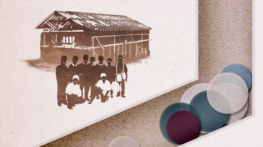 Una parte del vìdeo ‘Un presente par Geovà’ che mostra che i donativi i ze doperadi par far su i predi dela organisassion.