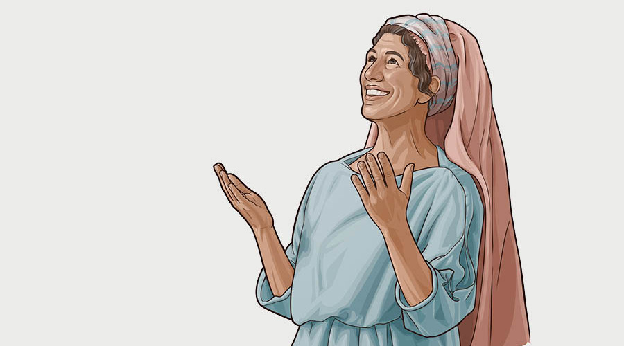 Una dona israelita la varda el cielo e la ringràssia a Geovà.