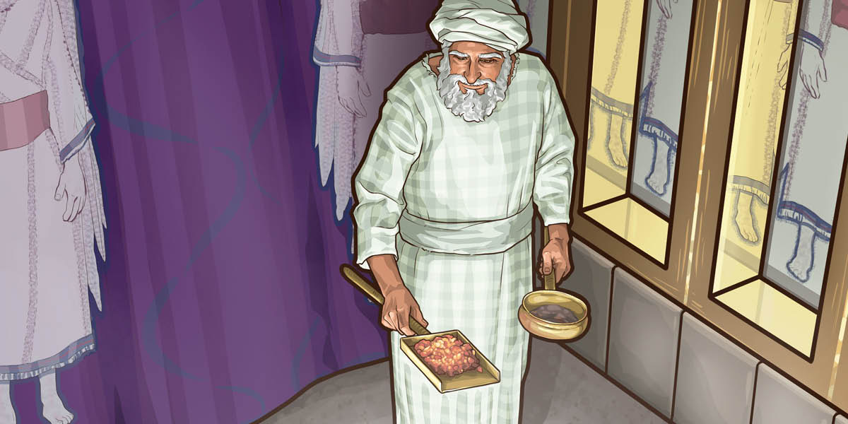 El somo sasserdote el va rento el Santìssimo portando insenso e bronse.