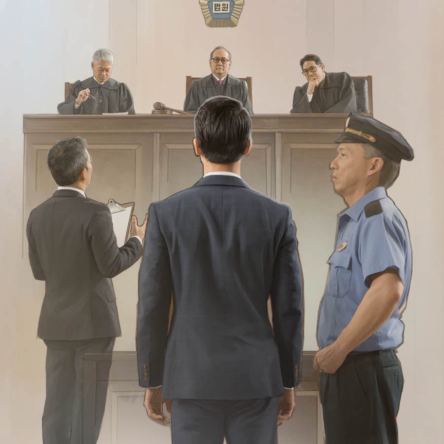 Un fardel el difende la so fede nel tribonal.