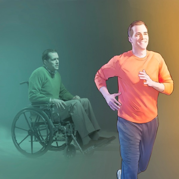 Un omo de carega de rode el torna a caminar