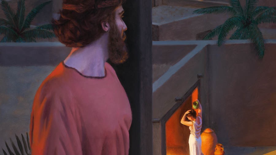 El rè Davi el varda Bate-Seba che la era drio bagnarse.