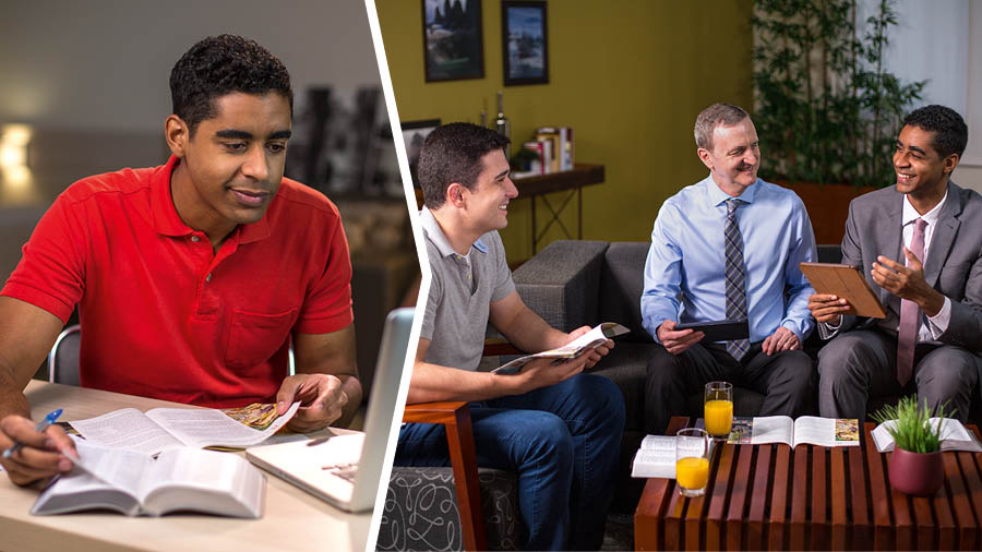 Ritrati: 1. Un fradel el se parécia par el stùdio che nantro fradel el ga. 2. El medèsimo fradel el giuta nel stùdio.