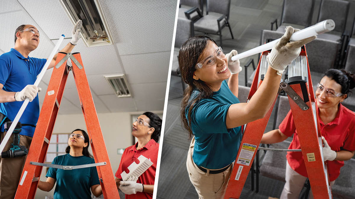 Ilustrassion: 1.  Un fradel el insegna due sorele a far un laoro nel Salon del Regno. 2.  Le sorele le ze drio cambiar le làmpade.