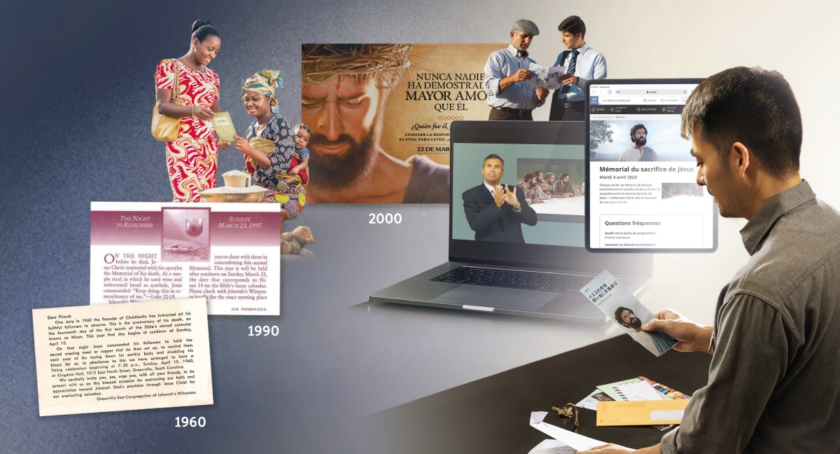 Un omo el ga in man un convite par la Selebrassion che el ga catà nela so casseta de carte. Ilustrassion: 1.  Predicadori in diversi posti del mondo i ze drio convidar le persone par la Selebrassion. 2.  Arquanti conviti dela Selebrassion dei ani 1960 in qua, in diverse léngue.