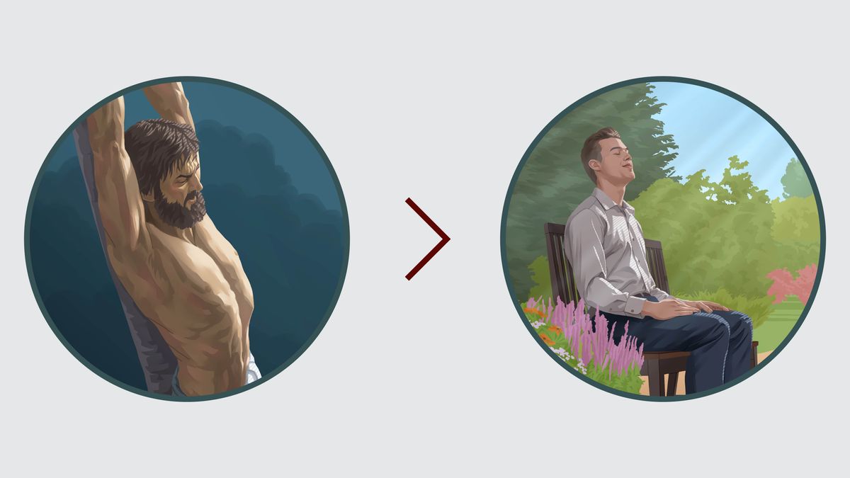 Ilustrassion: Par causa del sacrifìssio de Gesù noantri podemo gaver una amicìssia con Geovà. 1.  Gesù nel pal de tortura. 2.  Un fradel l’è drio pregar a Geovà nte un posto calmo.