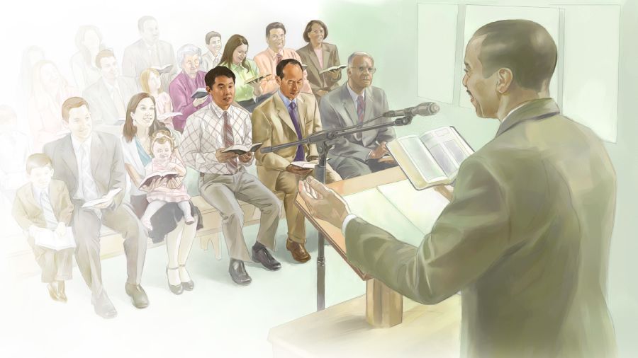 Một buổi nhóm họp tại Phòng Nước Trời của Nhân Chứng Giê-hô-va