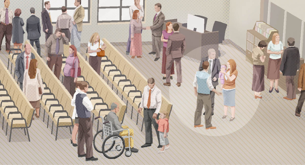 D. Seorang saudara membuka pintu untuk seorang lelaki tua.